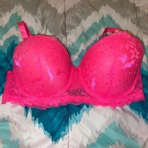Hot Pink Lace Bra